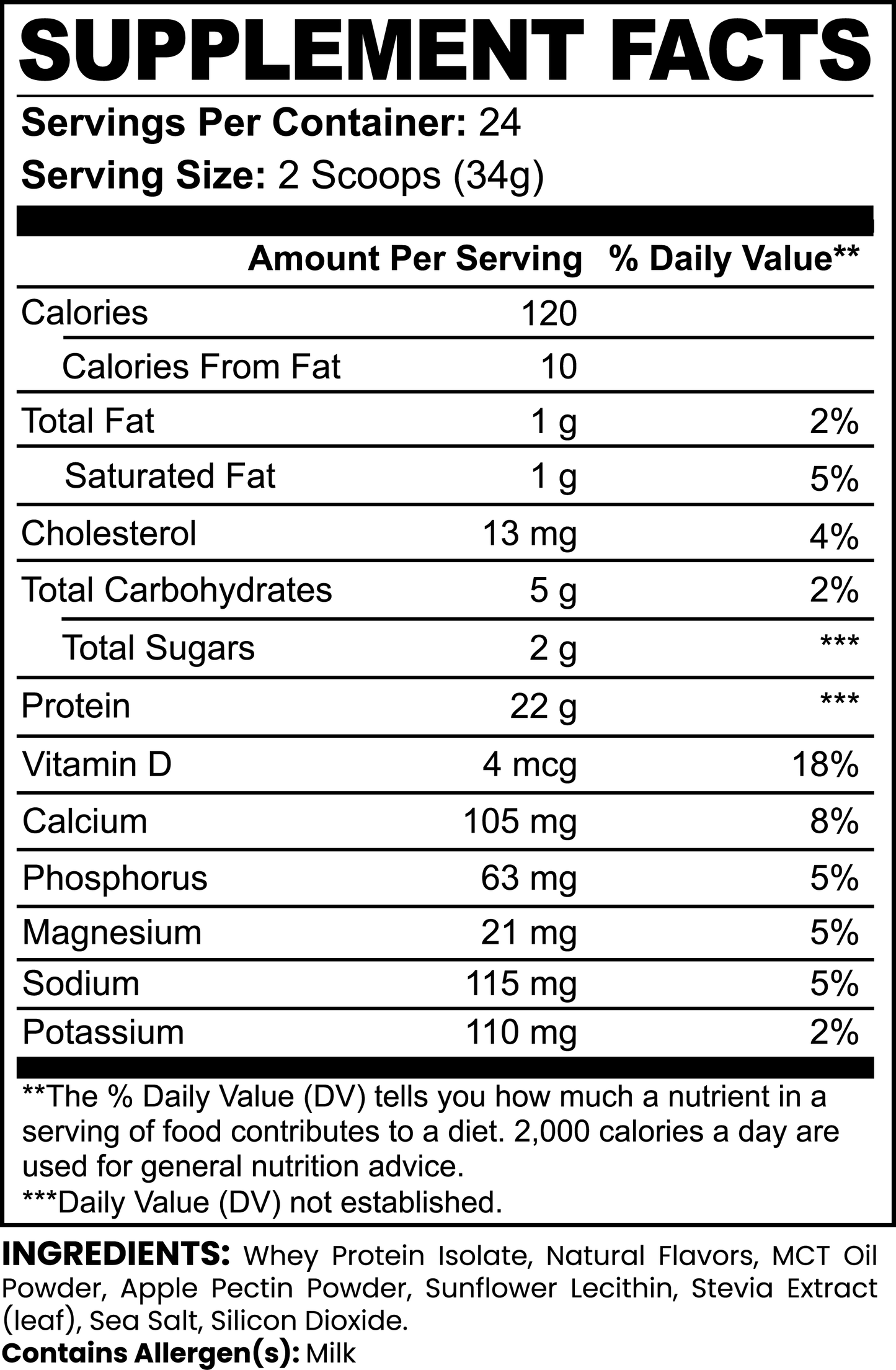 Elite Vanilla Whey Protein Isolate 100%